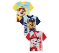 Paw Patrol Garçons Lot de 3 T-Shirts Chase Marshall Rubble Multipack pour Enfants, Multicolore, 6-7 ans