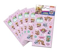 Paw Patrol Girl Power Pink Lot de 6 feuilles d'autocollants pour sac de fête | Produit sous licence officielle | Réutilisable sur des surfaces non poreuses | Parfait comme sac de fête ou cadeau de