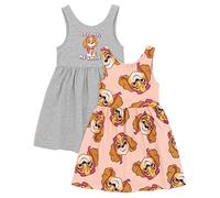 Paw Patrol Girls Dress 2 Pack | Enfants Toddlers Gris Rose Skye Hélicoptère Pup Robes d’été sans Manches | Produits dérivés de séries animées