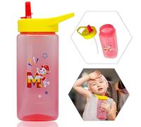 Paw Patrol Gourde en plastique avec paille imprimée Marshall Rouge 420 ml Paille pop-up en silicone sans BPA pour enfants de 6 mois et plus