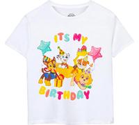 Paw Patrol - "It's My Birthday" T-shirt pour enfants à manches courtes NS7623 (128) (Blanc)