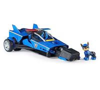 PAW Patrol - La Super Patrouille Le Film - Véhicule Deluxe Chase - Voiture Figurine Figurine Pat Patrouille À Collectionner - Sons Et Lumières - Pat Patrouille Jouet - Voiture pour Enfant 3 Ans et +