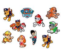 Paw Patrol Lot de 10 autocollants de décoration à repasser en polyester Multicolore 8 cm