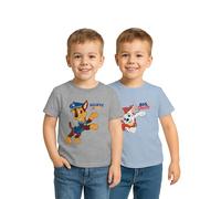 Paw Patrol Lot de 2 t-shirts à manches courtes pour garçon Bleu/gris