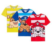 Paw Patrol Lot de 3 t-Shirts pour garçon Chase Marshall Rubble Dress Up Top T-Shirts Courts