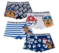 PAW PATROL Lot de 4 boxers pour garçon avec différents motifs, bleu/blanc, 116-128
