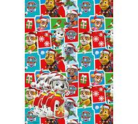 Paw Patrol Lot de 4 feuilles de papier cadeau de Noël, 4 feuilles de papier cadeau Paw Patrol