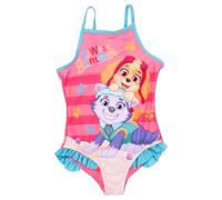 Paw Patrol Maillot de bain à volants pour fille - Skye & Everest Pawfect Summer, Rose/bleu, 110 cm-116 cm