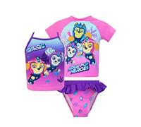 Paw Patrol Maillot de Bain | Pat Patrouille Fille Aqua Pups | Maillots Ensemble 3 Pièces 6-7 Ans