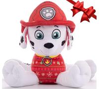 Paw Patrol Marshall Peluche de Noël Rouge/blanc avec bonnet de pompier 50 cm