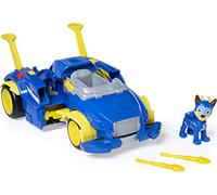 Paw Patrol, Mighty Pups Super Paws, Voiture de Police Powered Up Transformable de Chase Multicolore