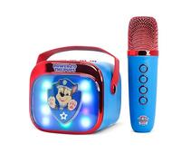 Paw Patrol Mini Haut-Parleur de karaoké LED sans Fil avec Microphone Bluetooth, lumières changeantes de Couleur Bleue
