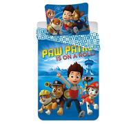 Paw Patrol Parure de lit 135 x 200 cm et 80 x 80 cm en coton - Parure de lit pour enfant fille et garçon - 2 pièces - 1 taie d'oreiller 80 x 80 cm + 1 housse de couette 135 x 200 cm