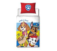 Paw Patrol Parure de lit officielle pour lit d'enfant - Housse de couette réversible à 2 côtés avec taie d'oreiller assortie - Polycoton