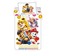 Paw Patrol Parure de lit pour enfant avec housse de couette 100 x 135 cm et taie d'oreiller 40 x 60 cm, en coton, certifiée Öko-Tex