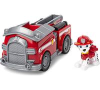 Paw Patrol Pat Patrouille Jouet - Camion de Pompiers Pat Patrouille avec Figurine Amovible Marcus Le Dalmatien de 15 cm et Échelle Mobile 6056854 - Jouet Enfant 3 Ans et +