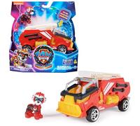 PAW Patrol - Pat Patrouille - Véhicule + Figurine Marcus du Film - Voiture Figurine À Collectionner - Sons Lumières - Pat Patrouille Jouet - Voiture pour Enfant 3 Ans et +