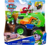 Paw Patrol - Pat Patrouille - Véhicule + Figurine Rocky Rescue Wheels Vert TU