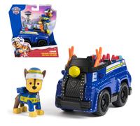 PAW Patrol Pat' Patrouille, Voiture de Noël de Chase avec bois de rennes, figurine Chase et véhicule Pat' Patrouille, jouets pour filles et garçons à partir de 3 ans