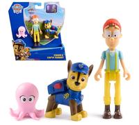 Paw Patrol - Lot de figurines Chase & Captain Turbot avec figurine bébé pieuvre - À partir de 3 ans