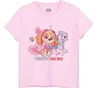 Paw Patrol - "Pawsitive Vibes Only" T-shirt pour filles NS7894 (128) (Rose)