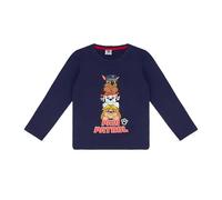 PAW PATROL Pull à manches longues pour garçon, Vetement Enfant, Chemise, Haut, Sweat-shirt à manches longues, Coton, Chase, Marshall, Rubble, Chiens, Bleu foncé, 110