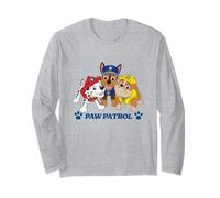 Paw Patrol Pups Group Shot and Paw Prints Manche Longue