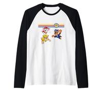 Paw Patrol Pups in Action Retro Multicolor Racing Stripes Manche Raglan