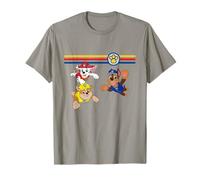 Paw Patrol Pups in Action Retro Multicolor Racing Stripes T-Shirt