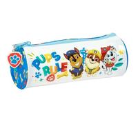 PAW PATROL PUPS RULE - Trousse ronde scolaire, trousse enfant, idéale pour les enfants de 5 à 14 ans, confortable et polyvalente, qualité et résistance, 20 x 7 cm, couleur bleue, bleu, Estándar,