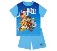Paw Patrol Pyjamas, Pyjama Garçon Marshall Et Chase, Pyjamas Court A Manches Courtes, Ensemble De Pjs D'Été pour Garçon, Bleu 5-6 Ans