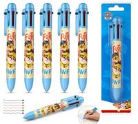 Paw Patrol Rainbow Magic Lot de 5 stylos à bille rétractables 6 en 1 multicolores à pointe fine de 0,5 mm pour écrire, notes, arts, travaux manuels et cadeaux