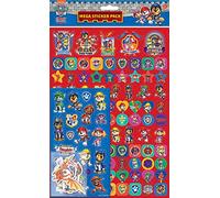 Paw Patrol Rescue Knights Mega Lot d'autocollants | Trois types d'autocollants (environ 150 au total) | Réutilisable sur des surfaces non poreuses, rouge/bleu