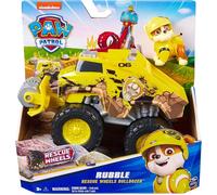 Paw Patrol Rescue Roues Bulldozer De Rubble Véhicule Avec Personnage 3+ Ans