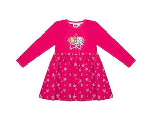 PAW PATROL Robe à manches longues pour fille - Coton - Motifs Skye et Everest - Taille 98-128, Rose, 110