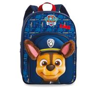 Paw Patrol Sac à dos pour enfant garçon et fille - Personnalisable avec nom - Sac à dos de loisirs maternelle avec oreilles en peluche 3D - 8 l, Chase - Bleu marine, 31 x 24 x 13 cm