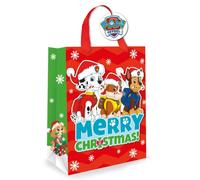 Paw Patrol Sac cadeau de Noël de luxe officiel Paw Patrol Paw Patrol, Chase Skye Rubble et Marshall Merry Christmas Sac cadeau Paw Patrol (PTXG1)