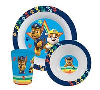 PAW PATROL Set de Petit-déjeuner, Set de Vaisselle 3 pièces avec Assiette, Bol et gobelet, Vaisselle pour Enfants en Plastique, Passe au Lave-Vaisselle/Micro-Ondes