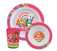 Paw Patrol Set de Petit-déjeuner, Set de Vaisselle 3 pièces avec Assiette, Bol et gobelet, Vaisselle pour Enfants en Plastique, Passe au Lave-Vaisselle/Micro-Ondes