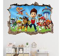 Paw Patrol Sticker Mural 3D Chambre,Paw Patrouille,3D Autocollants Muraux,Pat Patrouille Autocollants Muraux,Pat Patrouille Chambre Enfant,Décoration Chambre Enfant