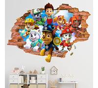 Paw Patrol Sticker Mural 3D Chambre,Paw Patrouille,3D Autocollants Muraux,Pat Patrouille Autocollants Muraux,Pat Patrouille Chambre Enfant,Décoration Chambre Enfant