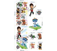 Paw Patrol Stickers muraux pour chambre à coucher garçons et filles Toile murale Sticker mural art papier peint autocollant pour décoration murale 70 cm x 35 cm X 2 feuilles