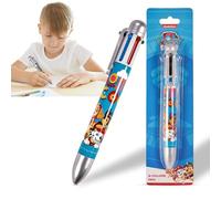 Paw Patrol Stylo à bille rétractable 6 couleurs Medium 0,5 mm Stylo à clip en plastique Multicolore Idéal pour les loisirs créatifs, les enfants, l'école