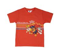 Paw Patrol T-Shirt Garçon - Rescue Squad Haut Enfant Shirt Manches Courtes Rouge, rouge, 122-128 cm