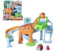 Paw Patrol: The Dino Movie - Coffret de Jeu avec brachiosaure de 25,4 cm, véhicule Pup Squad de Marcus et Figurine Rhubarb - Jouets Amusants pour Filles et garçons dès 3 Ans