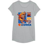 Paw Patrol - Zuma Orange/Bleu T-Shirt, Fille, Gris Chiné, M