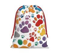Paw Prints Art 1 Sac cadeau réutilisable avec cordon de serrage pour fête d'anniversaire, rangement quotidien, fournitures de bureau