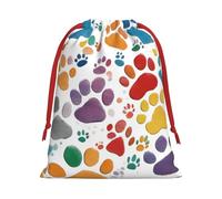 Paw Prints Art 1 Sac cadeau réutilisable avec cordon de serrage pour fête d'anniversaire, rangement quotidien, fournitures de bureau