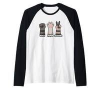 Paw Racoon Rock Paper Ciseaux Humour Manche Raglan