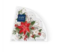 PAW - Serviette Papier - 3 Plis (Ø 32 cm) I Lot de 12 I Serviette de Table Papier - Noël, Hiver, Fêtes, Poinsettia I Décoration de Table Idéale pour Noël (Poinsettia Composition)